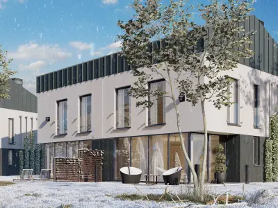 Lumion 11 Exterior Winter House 06 Scene Low-poly 3D model