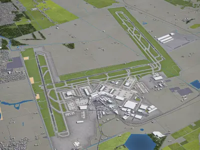 Rome - Fiumicino International Airport Leonardo da Vinci - FCO Low-poly 3D model