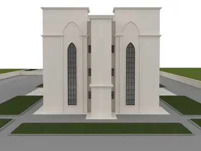 East architectural public building 3D model
