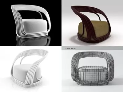 Eva four different chairs 3D model