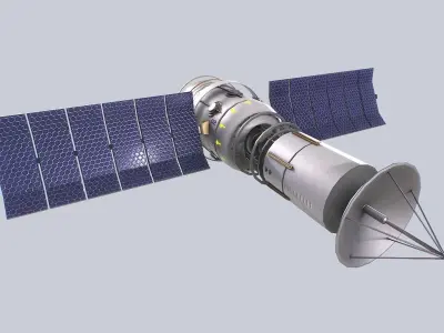 Sci fi Satellite Low-poly 3D model