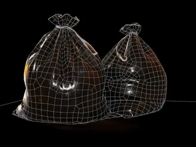 trashbag PBR trash bags - garbage bags Low-poly 3D model