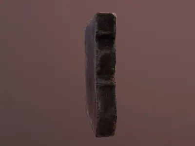 Old Monolith with buta symbol Low-poly 3D model