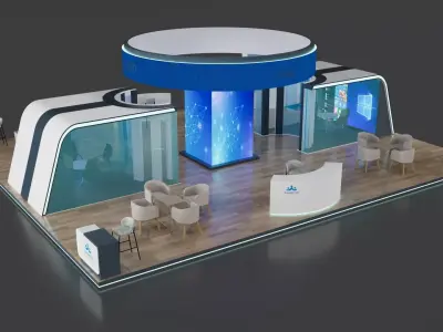 17x14 meter Exhibition Booth 3D model