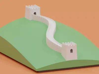 Cartoon Great Wall Of CHINA 3D model