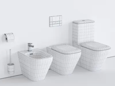 Ideal Standard TONIC II WC art K3168 art K3172 art K5238 Low-poly 3D model