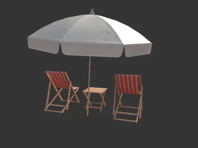 Beach Pack Low-poly 3D model