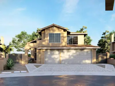 3D Exterior Scene 3D model design garden and landscape 3D model