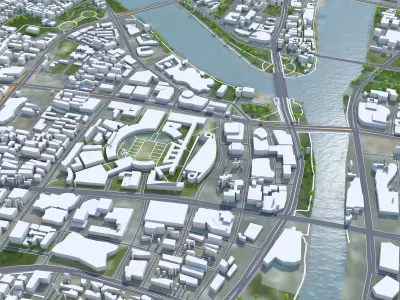Ningbo Zhejiang China 150km AI Low-poly 3D model