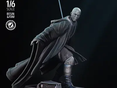 STAR WARS Mace Windu Sculpture Tested for 3D Printing  3D print model