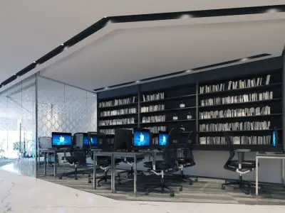 Office interior design 01 3D model