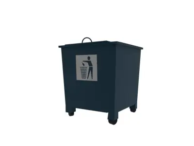 Street trash can  Free low-poly 3D model
