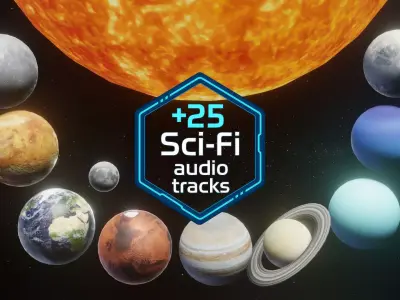 Photorealistic Solar System 3D Model With 25 Sci-Fi Music Tracks Low-poly 3D model