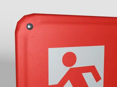 Curved Wall-Attached Sign Low-poly 3D model