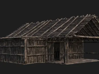 Old Wooden House 4K Textures GameReady 146 Low-poly 3D model