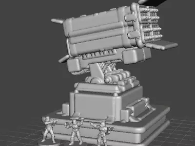 6MM SCALE HD2 SAM TURRET MINIATURE MODELS FOR SCIFI GAMES 3D print model