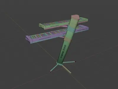 Keyboard Stand with lighting logo Low-poly 3D model