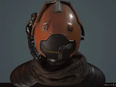 Helmet - Sci-Fi Low-poly 3D model
