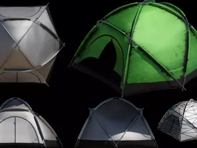 Pop-up Tent Low-poly 3D model