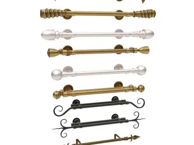 Curtain Rod Collection 3D model