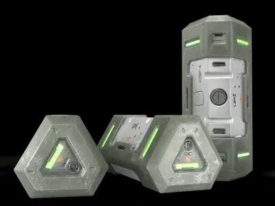 Sci-fi Crate Low-poly 3D model