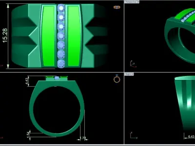 Small fancy mans ring 3D print model