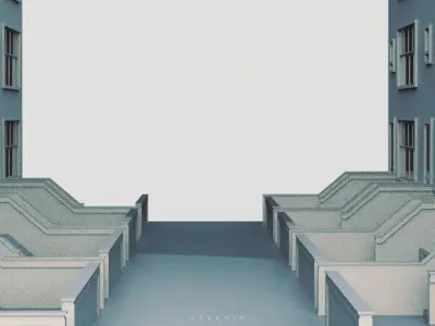 American Building 3D Model Low-poly 3D model