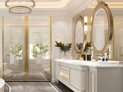 French style bathroom 3D model 3D model