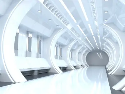 Sci-Fi Futuristic Corridor 3D model buy