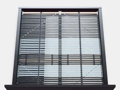 MALM Bed frame high w 2 storage boxes 14 3D model