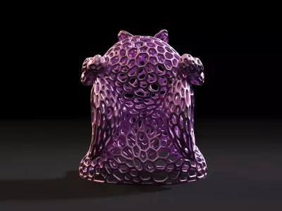 Rabbit with a butterfly Voronoi 3D print model