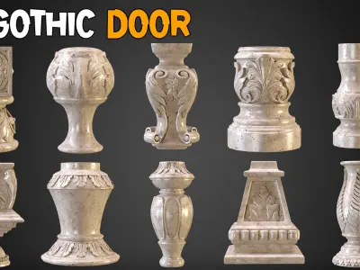 20 Chapiters  Legs  45 Ornamental Alpha Brushes Tutorials  Vol 9 Low-poly 3D model