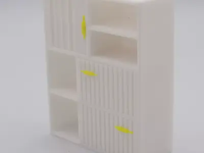 Living room cabinet with functional door shelves and drawers  3D print model