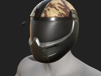 Helmet scifi military combat 3d model low poly futuristic  Low-poly 3D model