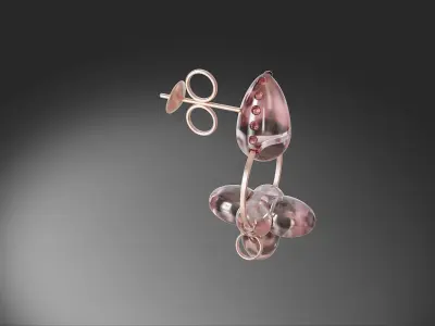 Brillant circle ear ring jewellery 2vol Free 3D model