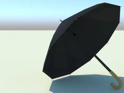 UMBRELLA with gold handle 3D model