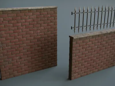 Modular Fences Low-poly 3D model purchase