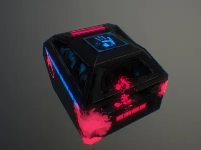 CYBERPUNK CHEST Low-poly 3D model