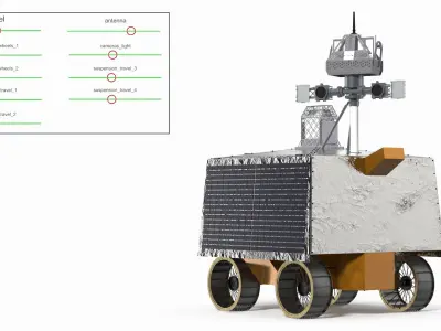  NASA VIPER Robotic Lunar Rover Silver Rigged 
