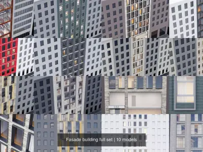 Fasade building full set 3D Model Pack