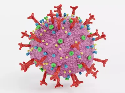 Coronavirus with Description Text - Labeled Structural Diagram 3D model