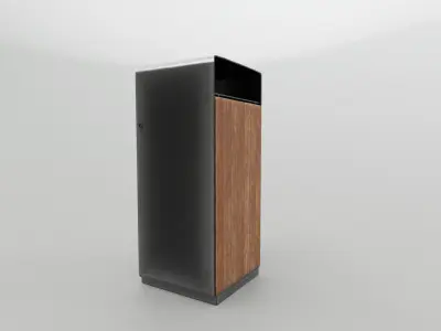 Modern Timber Street bin Vol 01  Game Ready PBR 3D model Low-poly 3D model
