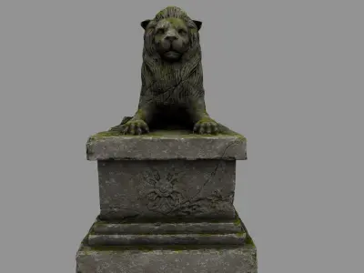 Lion Statue 21 Low-poly 3D model