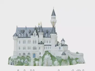 Neuschwanstein Castle Architectural Model Low-poly 3D model