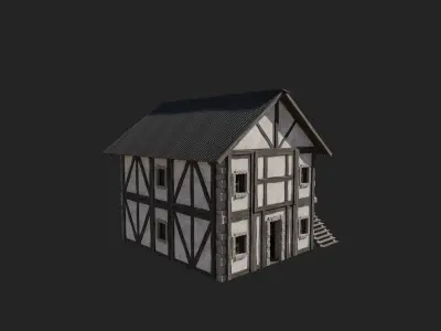 MEDIEVAL FANTASY FEUDAL TAVERN INN BAR SALOON STORE COLLECTION Low-poly 3D model