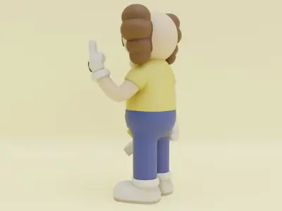 KAWS Morty Smith The Anxious Companion Figure Toy Low-poly 3D model