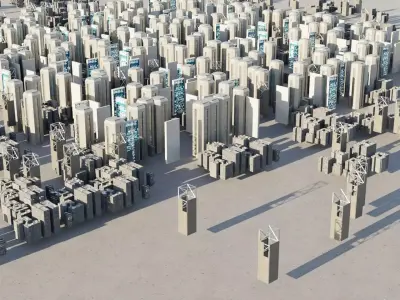 Sci-fi City Buildings 03 Low-poly 3D model