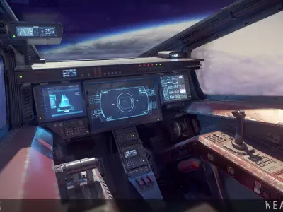 Sci Fi Fighter Cockpit 5 Low-poly 3D model