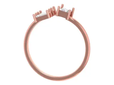 Three Stone Light Weight Band Ring 3D print model