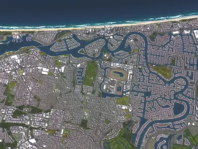 Gold Coast Low-poly 3D model